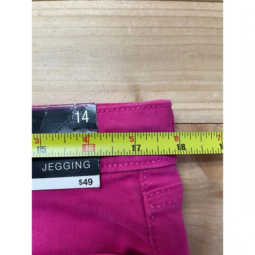 ANA A New Approach Womens Fuchsia Pink Mid Rise Skinny Jegging Raw Hem Size 14 - Picture 3 of 4